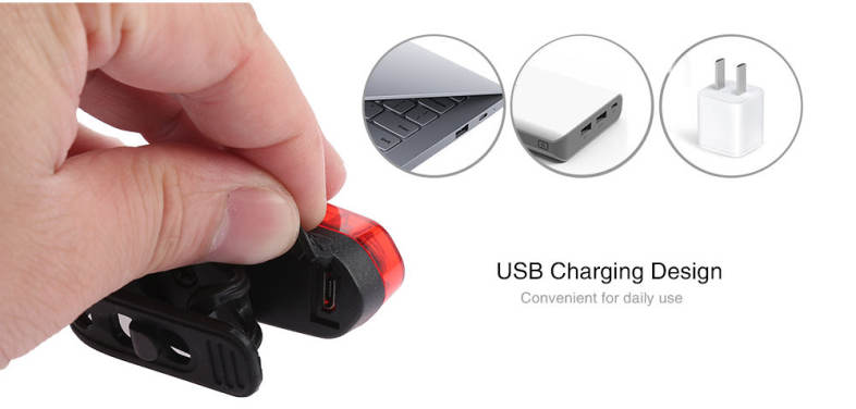 Deemount Rechargeable Bicycle Taillight Rear Lamp