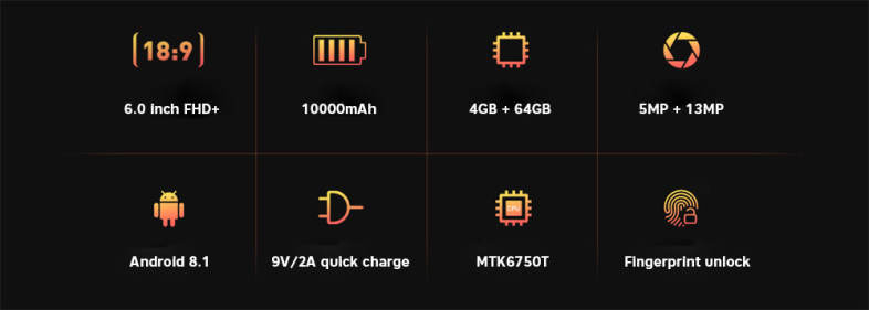 OUKITEL K7 6.0 inch 4G Phablet MTK6750T Octa Core 4GB RAM 64GB ROM 10000mAh