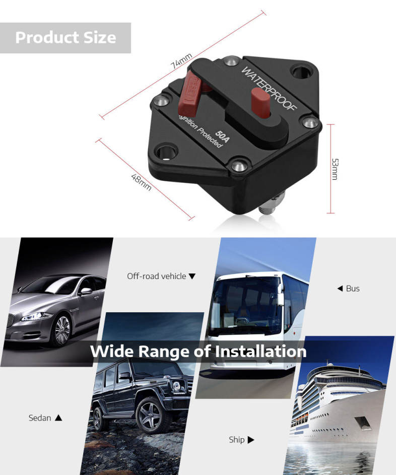 WUPP CS - 643A Car Circuit Breaker Reset Switch for SUV Bus Sedan Ship 