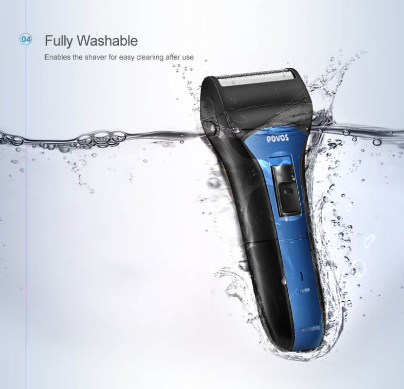 POVOS PS2208 Men Electric Foil Shaver Rechargeable Wet / Dry Washable Razor