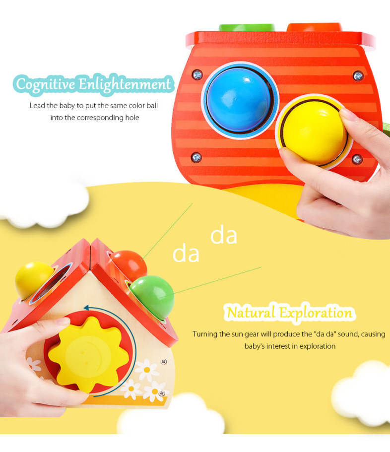 Topbright 6947 Wooden House Toy Small Hammer Knocking Balls