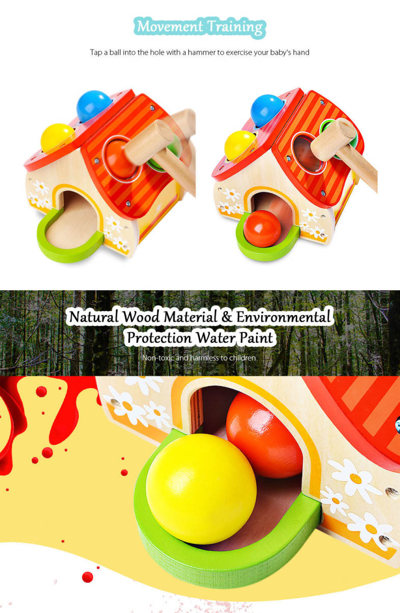 Topbright 6947 Wooden House Toy Small Hammer Knocking Balls