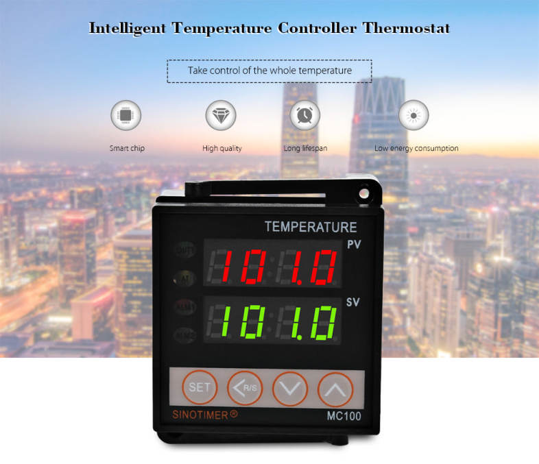 SINOTIMER MC100 - FK07 - MAN Intelligent Temperature Controller Thermostat with Heating Cooling Alarming Function