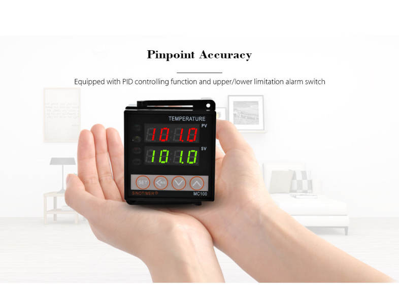 SINOTIMER MC100 - FK07 - MAN Intelligent Temperature Controller Thermostat with Heating Cooling Alarming Function