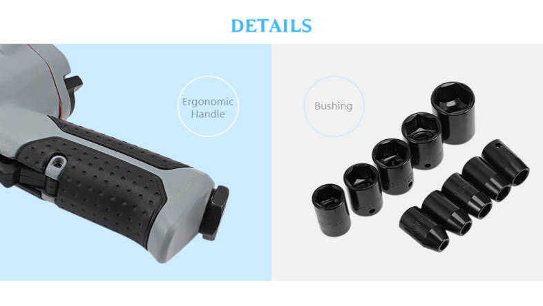 Rongpeng Air Impact Wrench Pneumatic Socket Set Compact Gun
