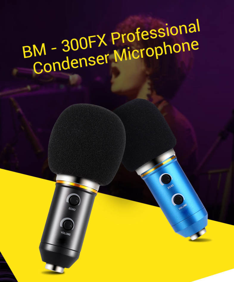BM - 300FX Audio Sound Recording Condenser Microphone with Foldable Tripod