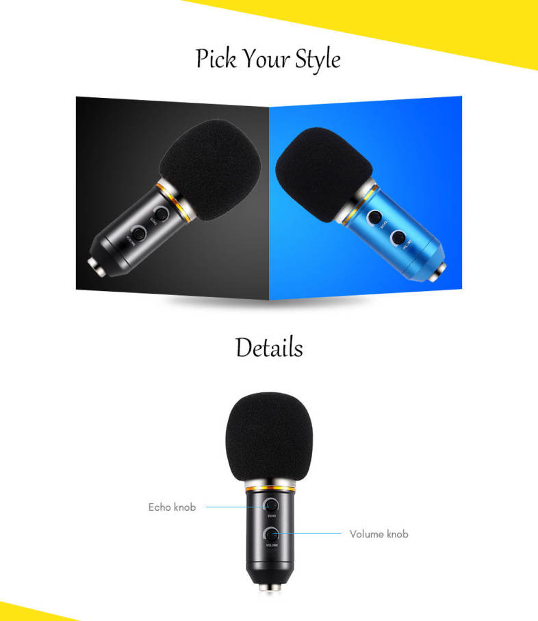 BM - 300FX Audio Sound Recording Condenser Microphone with Foldable Tripod