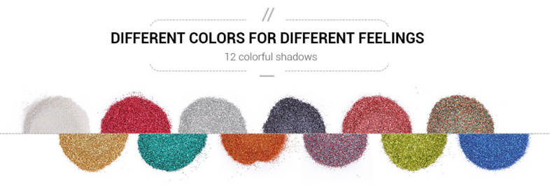 POPFEEL 12 Color Brighten Highlight Eye Shadow Glitter Powder