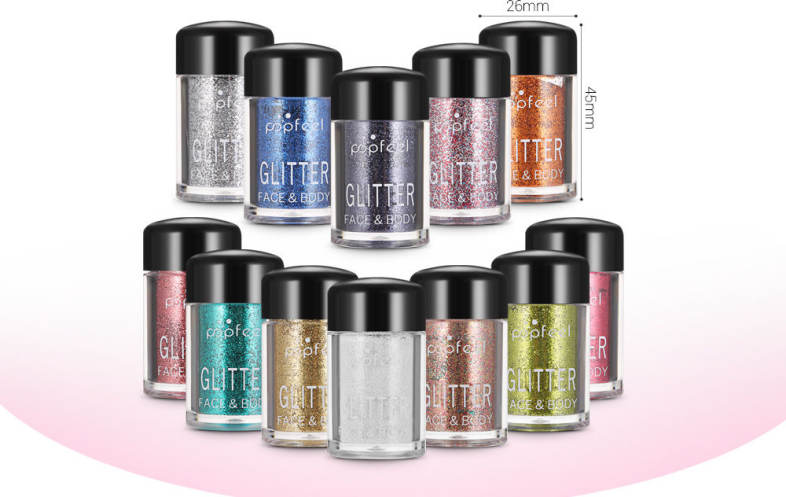 POPFEEL 12 Color Brighten Highlight Eye Shadow Glitter Powder