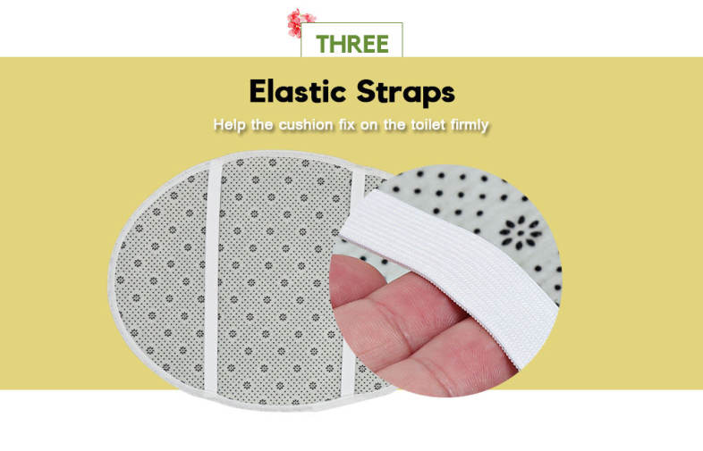 Toilet Seat Pad Cover Floor Cushion Set Soft Polyester