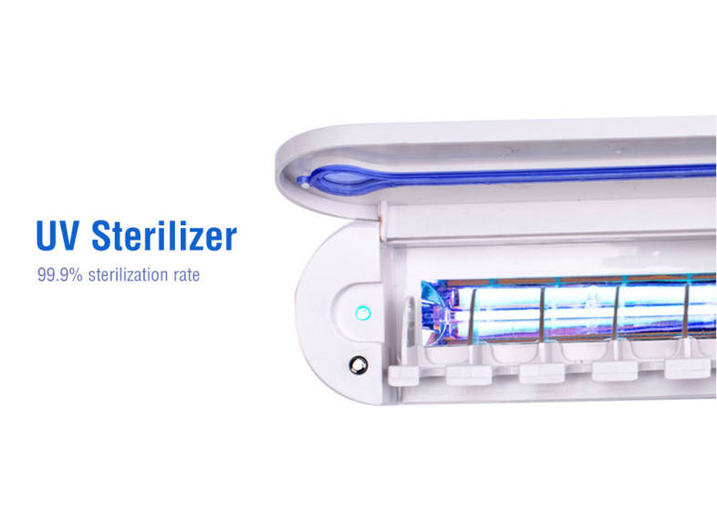 Wall Mount UV Sterilizer Toothbrush Holder Automatic Toothpaste Dispenser