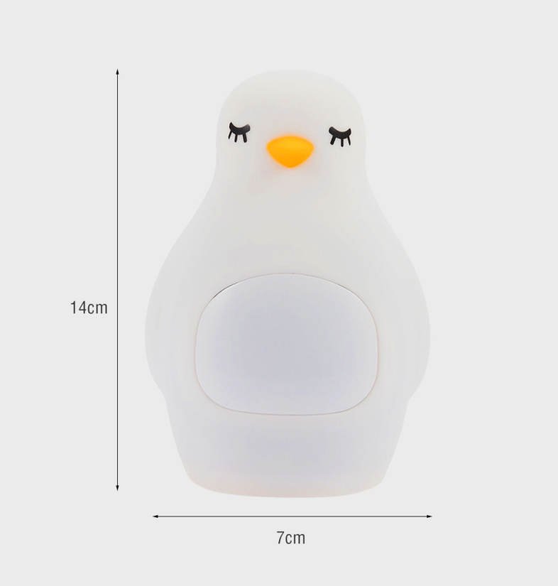 A LED Night Light Penguin Outlook Alarm Clock Silicone Cute Lamp for Children