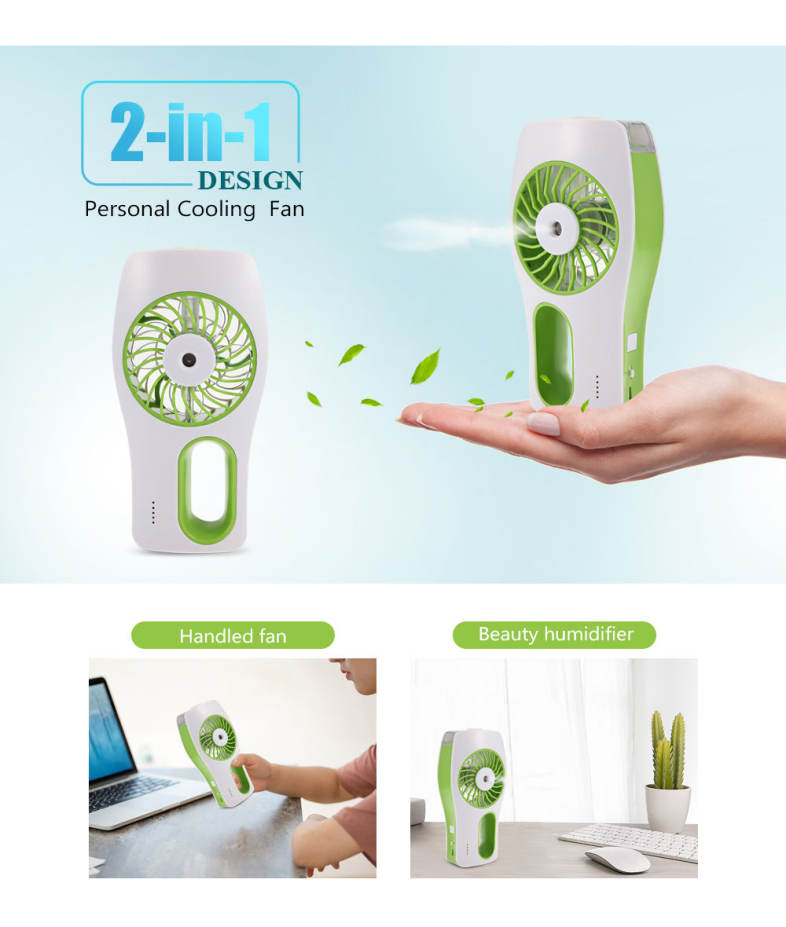 Mini USB Handheld Beauty Moisturizing Fan with Cooling Spray Humidifier