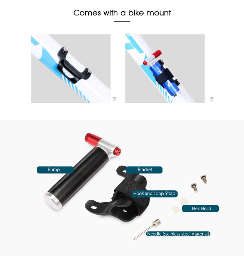 Deemount Portable Mini Bicycle Air Pump Ultra-light Inflator A / V and F / V