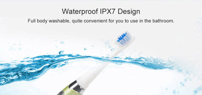 SEAGO SG - 659 Waterproof Sonic Electric Toothbrush Intelligent 2-min Timing with 3 Brush Heads