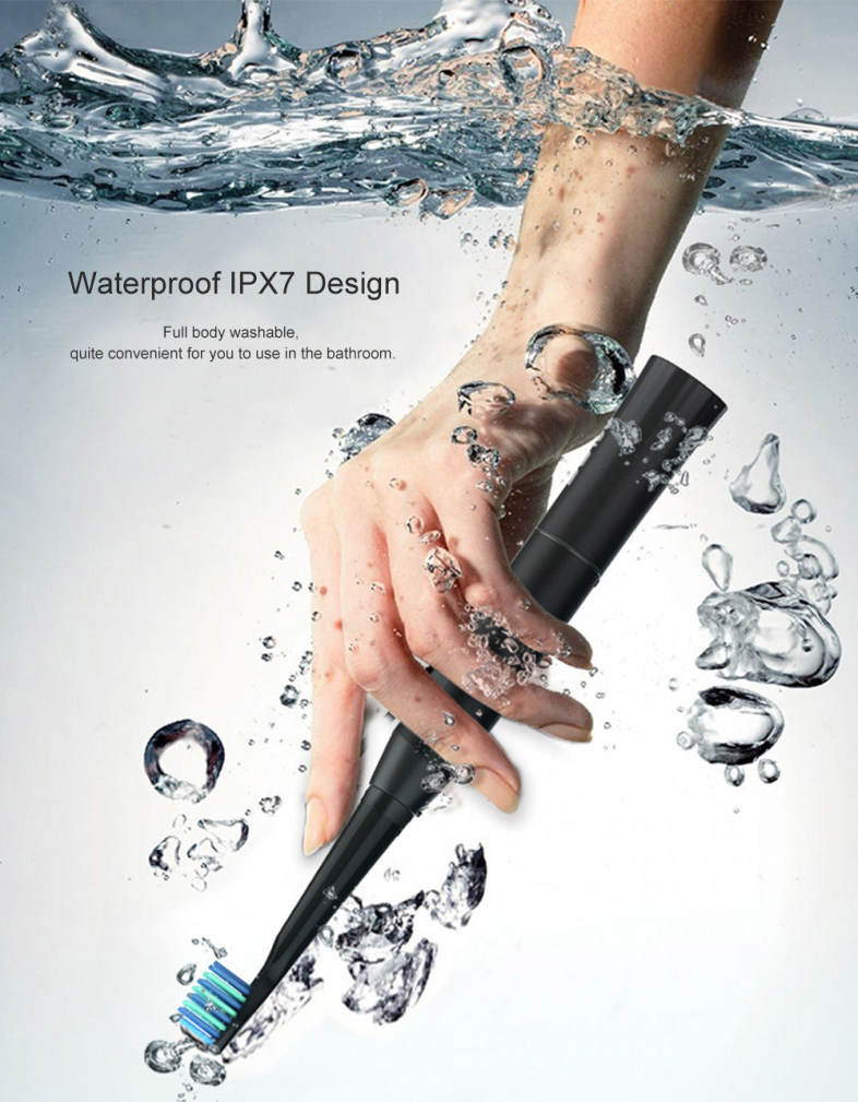 SEAGO E2 Waterproof Sonic Electric Toothbrush with 2 Brush Heads