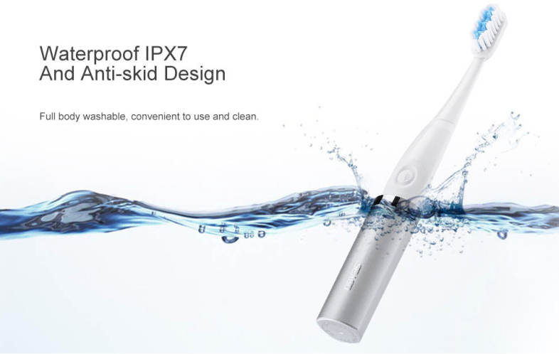 SEAGO SG - 632 Waterproof Sonic Electric Toothbrush with 2 Brush Heads