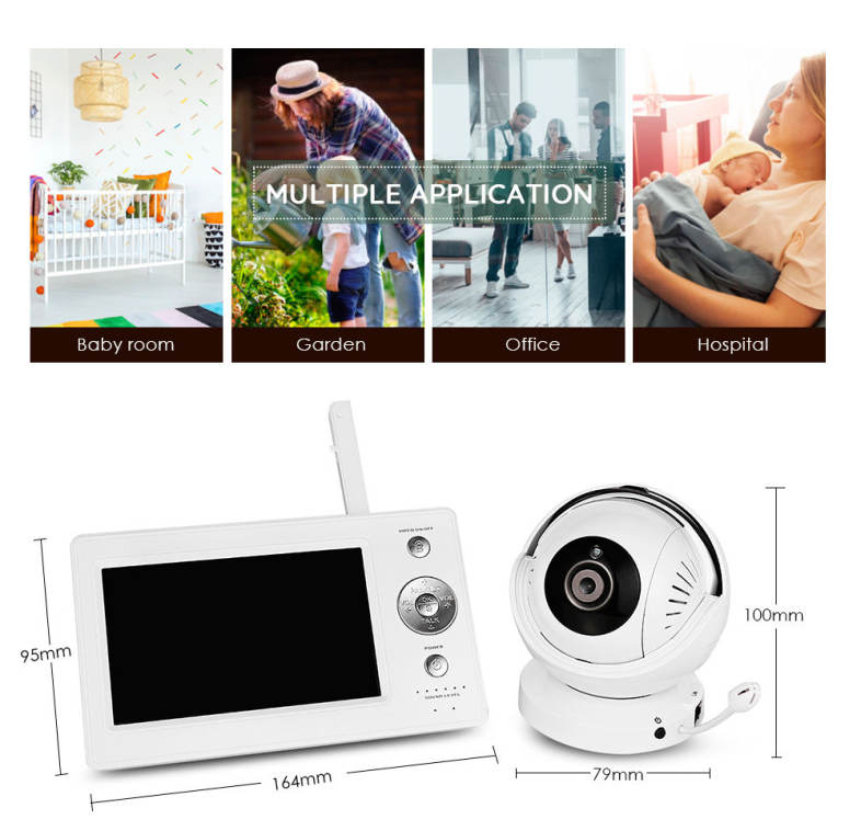 HD Newborn Baby Monitor with Zoomable Night Vision Digital Color Camera