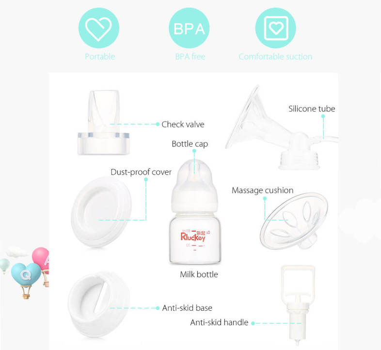 Rluckey Push-pull Type Manual Breast Pump Baby Breastfeeding Milk Bottle