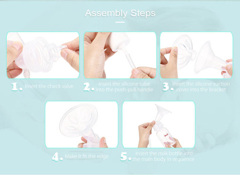 Rluckey Push-pull Type Manual Breast Pump Baby Breastfeeding Milk Bottle
