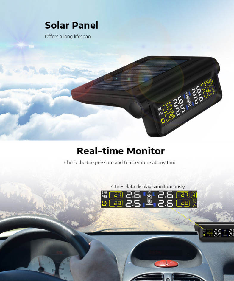 CAREUD T680 Car Wireless External Tire Pressure Temperature Monitoring System 