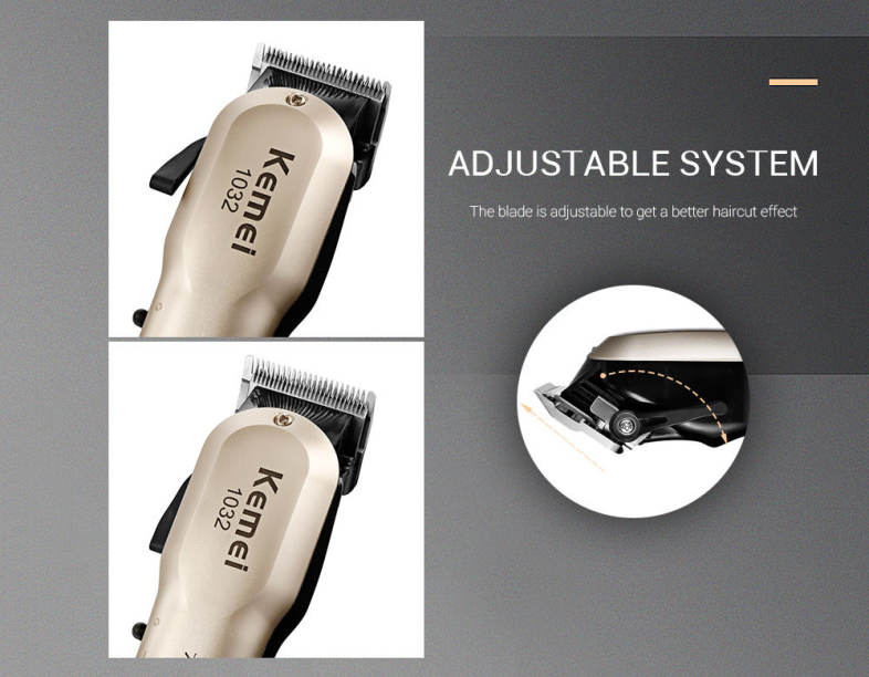 Kemei KM - 1032 Adjustable Cordless Powerful Motor Hair Clipper with 4 Guide Comb