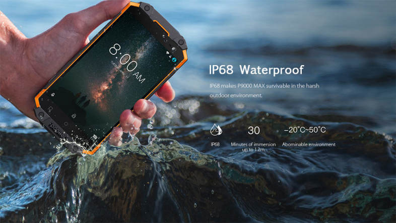 poptel P9000 MAX 4G Phablet IP68 MTK6750V Octa Core 4GB RAM 64GB ROM 9000mAh