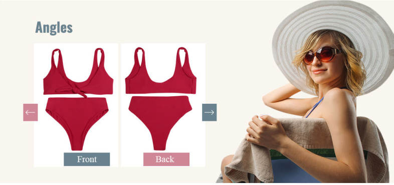 Shoulder Strap Backless Padded Bowknot Solid Color Women Bikini Set