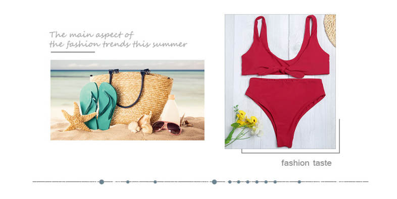 Shoulder Strap Backless Padded Bowknot Solid Color Women Bikini Set