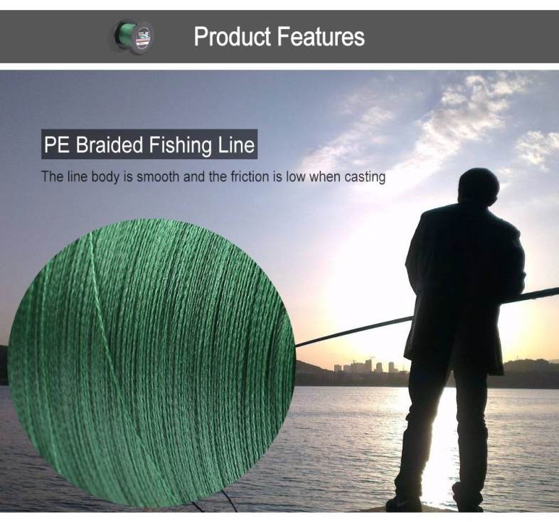 Yudeli 500m 4 Strands Super Strong PE Braided Fishing Line