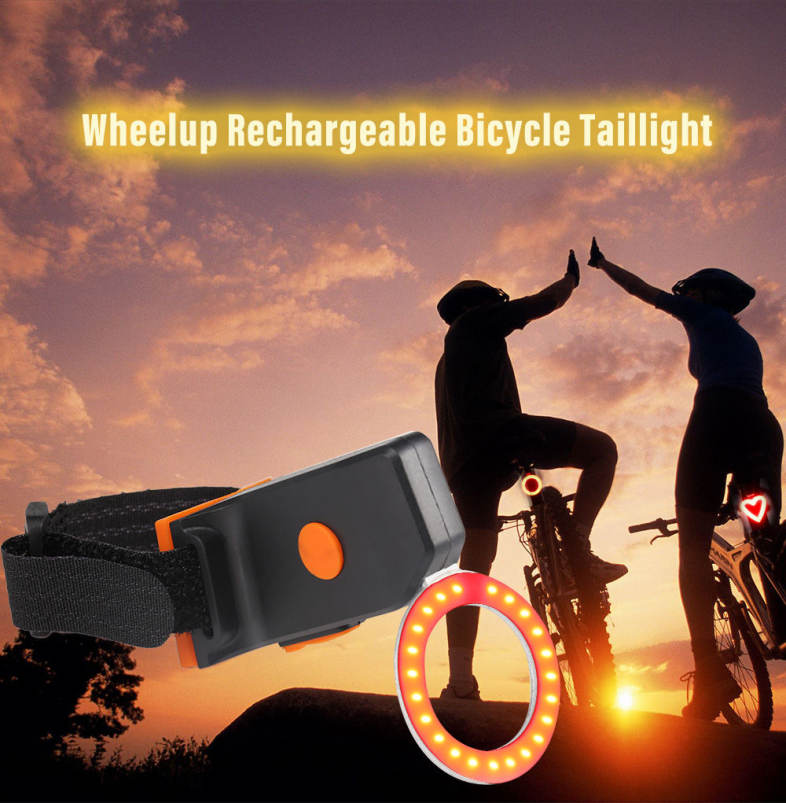 Wheelup Circle Wireless Intelligent USB Charging Bicycle Tail Light Alarm