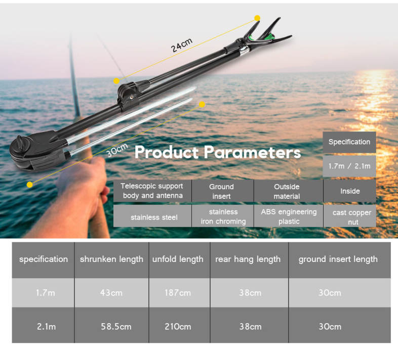 Fish Rod Stand Bracket Angle Adjustable Field Cutting Fishing Holder Tool 