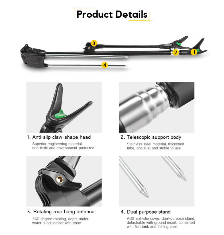 Fish Rod Stand Bracket Angle Adjustable Field Cutting Fishing Holder Tool 