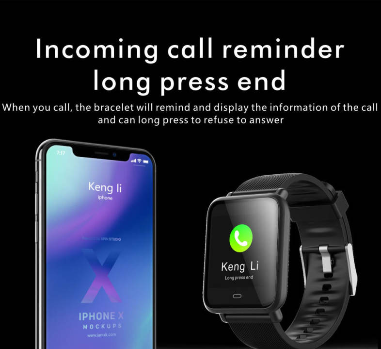 Q9 Colorful Screen Waterproof Sports Smart Watch for Android / iOS with Heart Rate Monitor Blood Pressure Functions