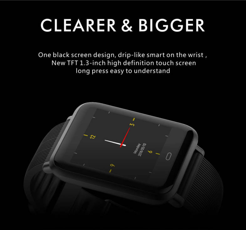 Q9 Colorful Screen Waterproof Sports Smart Watch for Android / iOS with Heart Rate Monitor Blood Pressure Functions