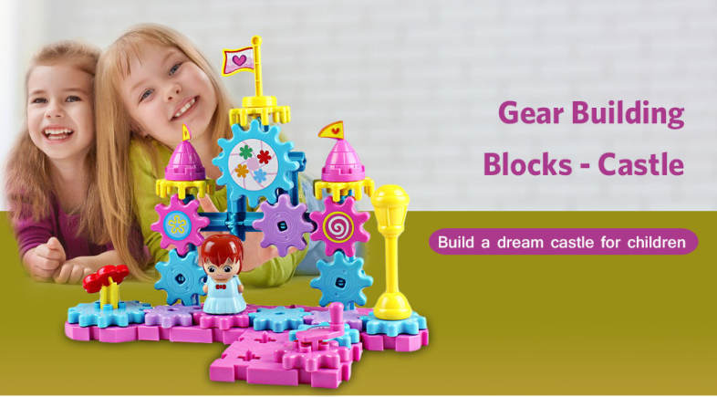 YOUZHI TS5403A - 2 55PCS Kids Assembled Gear Building Blocks Castle Toys