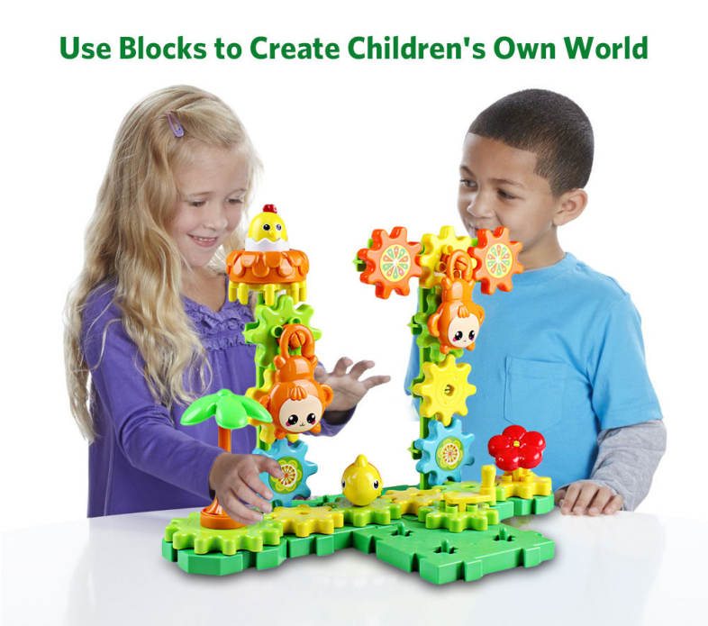 YOUZHI TS5303A - 2 54PCS Kids Assembled Gear Building Blocks Forest Toy 