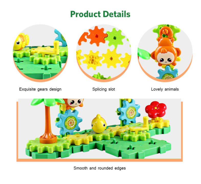 YOUZHI TS5303A - 2 54PCS Kids Assembled Gear Building Blocks Forest Toy 