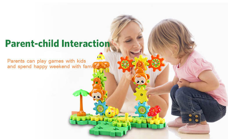 YOUZHI TS5303A - 2 54PCS Kids Assembled Gear Building Blocks Forest Toy 
