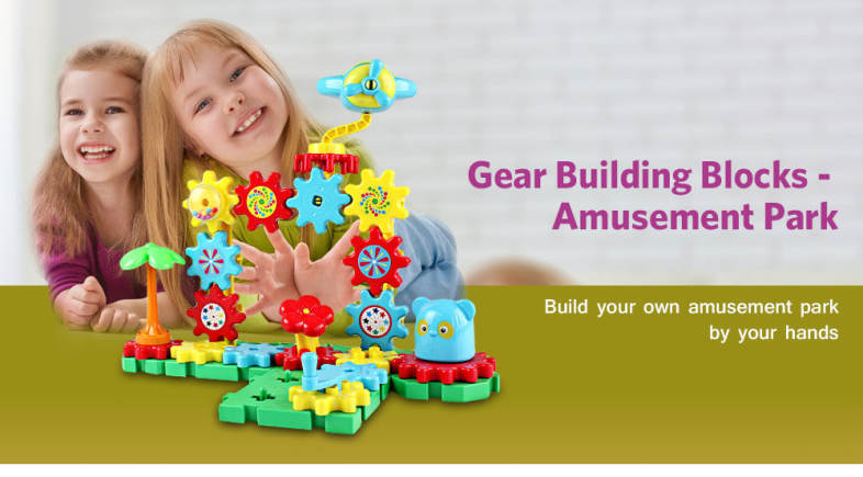YOUZHI TS5103A - 2 54PCS Assembled Gear Building Blocks Amusement Park