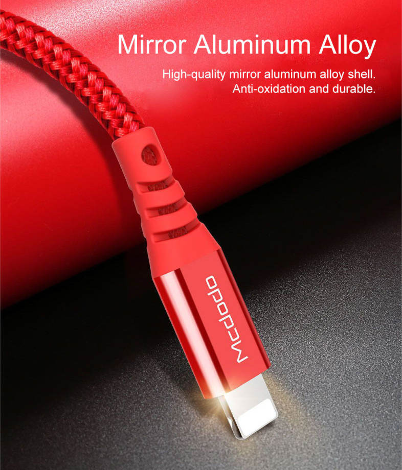 Mcdodo CA - 5090 8 Pin Fast Charging Cable Nylon LED Indicator 2A 1.2M for iPhone