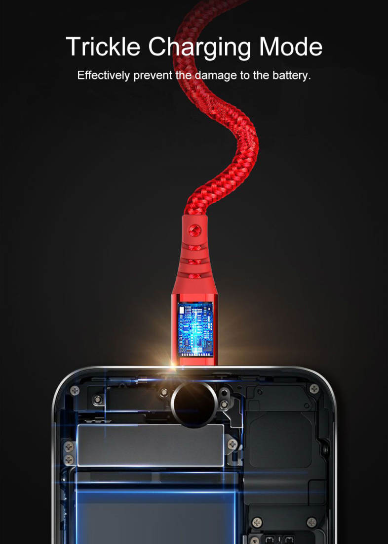 Mcdodo CA - 5090 8 Pin Fast Charging Cable Nylon LED Indicator 2A 1.2M for iPhone