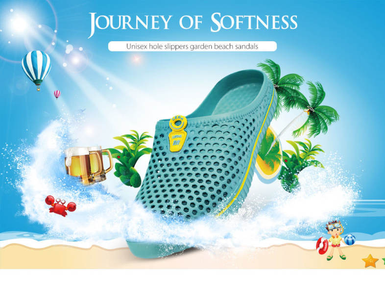 Unisex Trendy Hole Slippers Garden Beach Clogs Rain Outdoor Sandals 