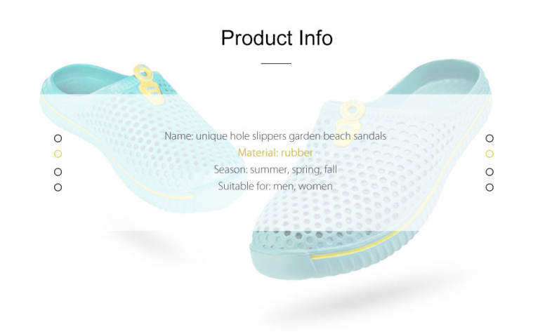  Unisex Trendy Hole Slippers Garden Beach Clogs Rain Outdoor Sandals 