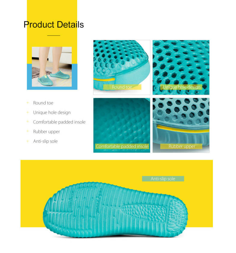  Unisex Trendy Hole Slippers Garden Beach Clogs Rain Outdoor Sandals 