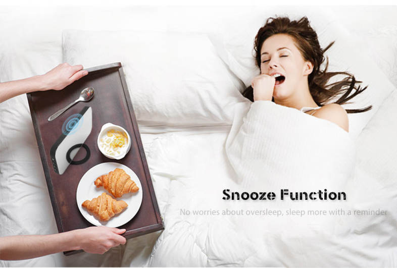 LED Digital Alarm Clock Mirror Snooze Desktop Night Light Four Colors Display