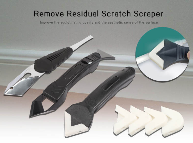 3 in 1 Joint Sealant Silicone Grout Caulk Tool Set Remover Scraper Applicator