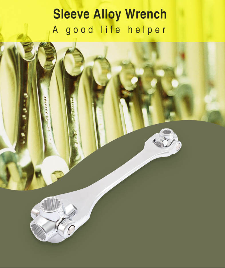 Universal Socket Sleeve Alloy Wrench 8 - 19mm Dual Head Repairing Tool
