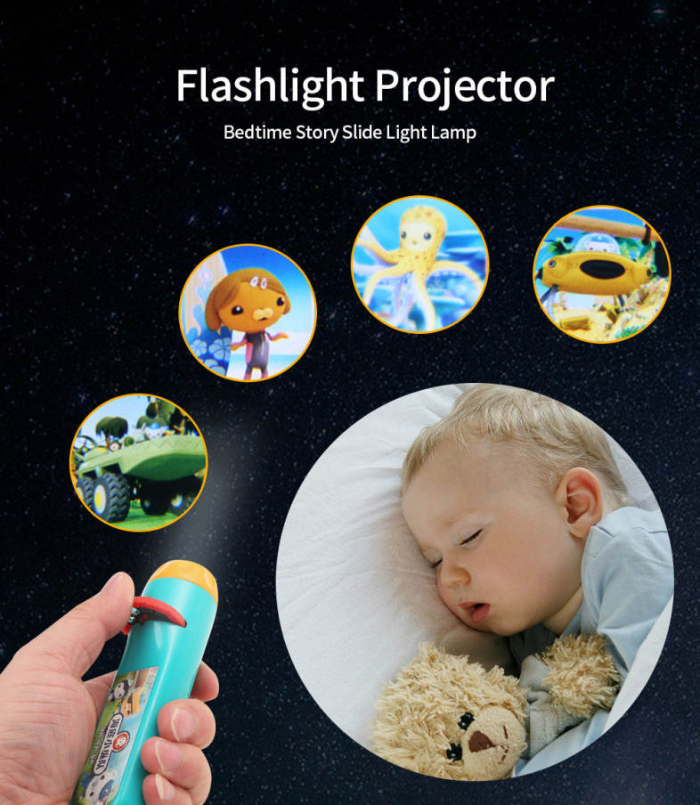 Flashlight Projector Sleep Story Slide Light Lamp Educational Toy