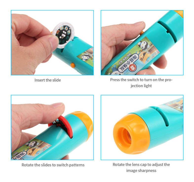 Flashlight Projector Sleep Story Slide Light Lamp Educational Toy